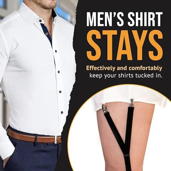 HOLD'EM Shirt Stay for Men Police Military Non Slip Clips - Black Y-style - Picture 2 of 7